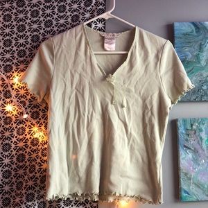 Light Green Lettuce Cut Cropped Tee